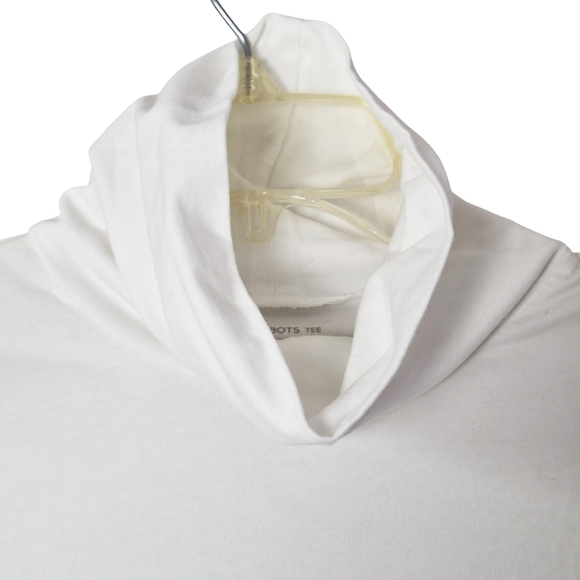 The TALBOTS Tee Petite Large White Cotton Blend Long‎ Sleeve Turtleneck - Picture 3 of 15